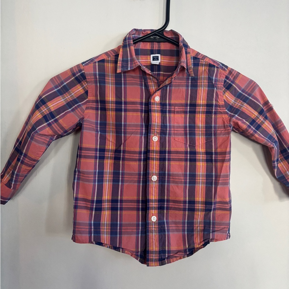 Janie and Jack Pink Plaid Button-Down Shirt